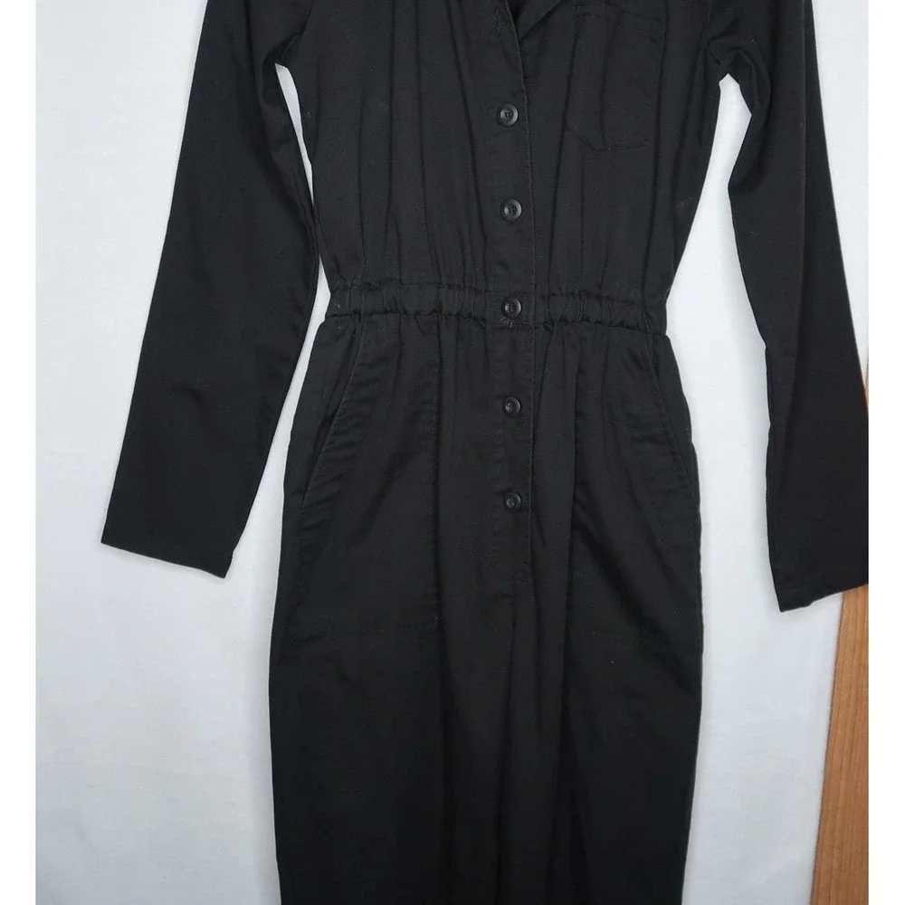 Brandy Melville Black Utility Jumpsuit Button Front Womens S‎ Streetwear EUC